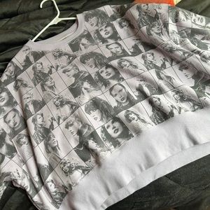 Taylor Swift the Eras Tour cropped lavender pullover crewneck